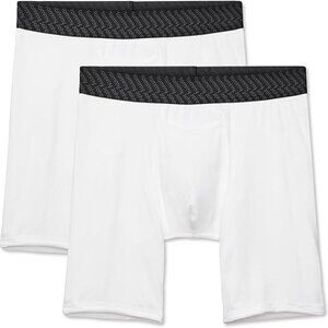 Tommy John Men’s Boxer Brief 8” Underwear WHITE Size L